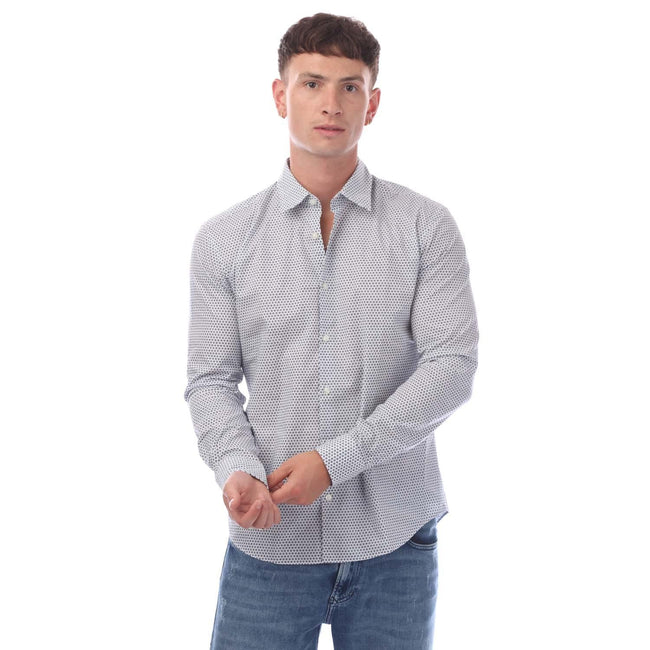 Dark Blue - Front - Hugo Mens Button-Down Long-Sleeved Shirt