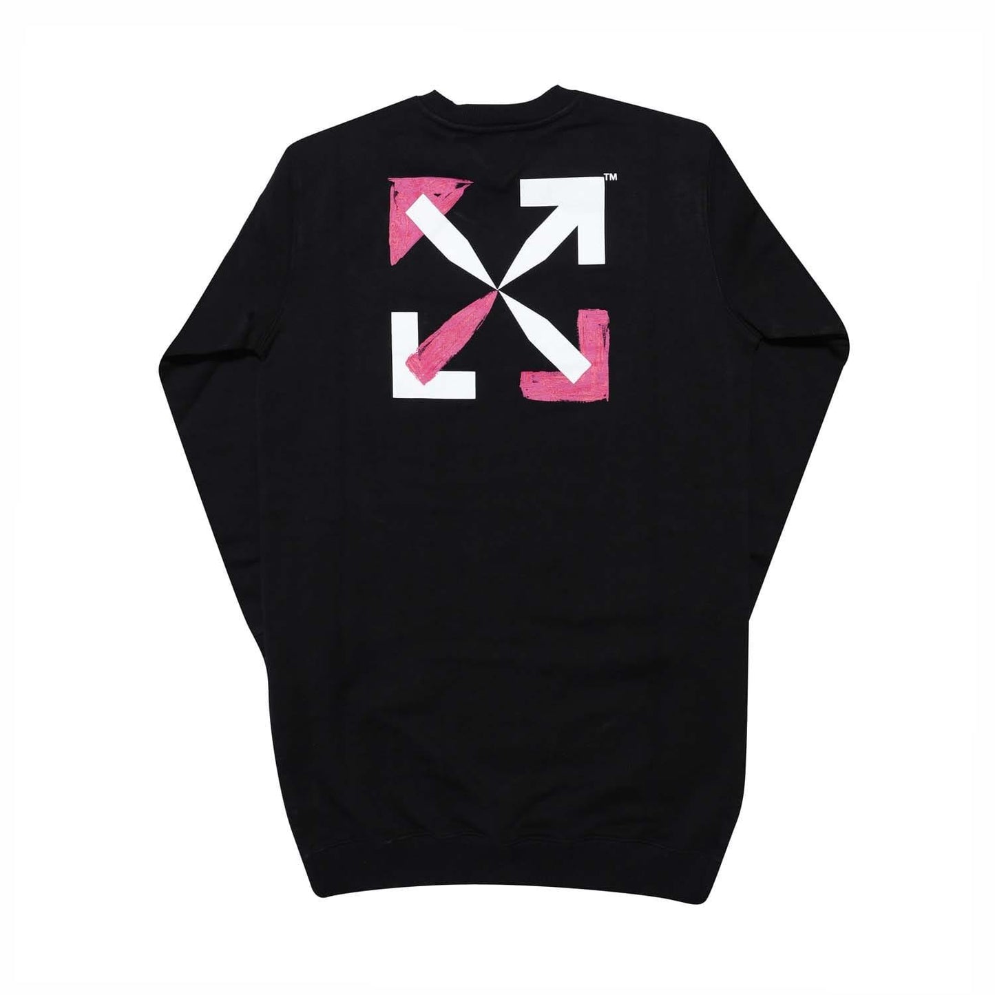 Black-Pink - Back - Off White Girls Shaped Sweat Dress