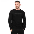 Black - Front - DKNY Mens Tonal Logo Crew Neck Sweatshirt