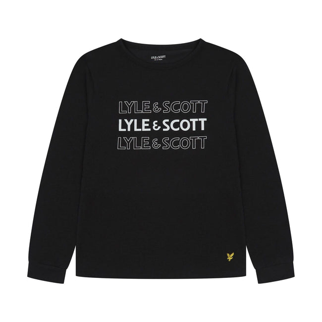 Black - Back - Lyle & Scott Childrens-Kids Loungewear Set
