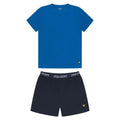 Royal Blue-Navy - Front - Lyle & Scott Boys Short Pyjama Set
