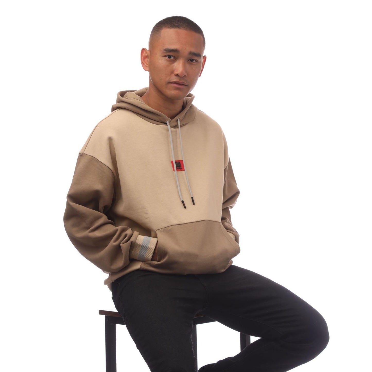 Beige - Lifestyle - Hugo Boss Mens RB Signature Bull Oversized Hoodie