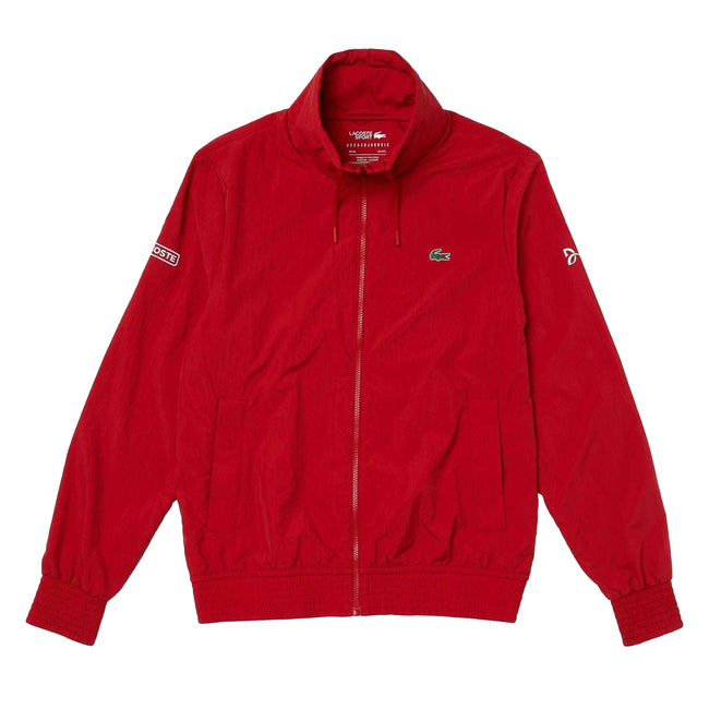 Red - Front - Lacoste Mens Sport X Novak Djokovic Lightweight Full Zip Jacket