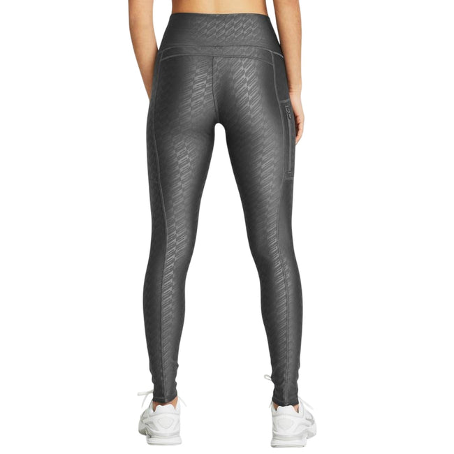 Grey - Pack Shot - Under Armour Womens-Ladies Embossed Leggings