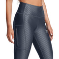 Grey - Side - Under Armour Womens-Ladies Embossed Leggings
