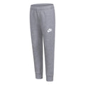 Grey - Front - Nike Childrens-Kids Club Fleece Ribbed Cuff Jogging Bottoms