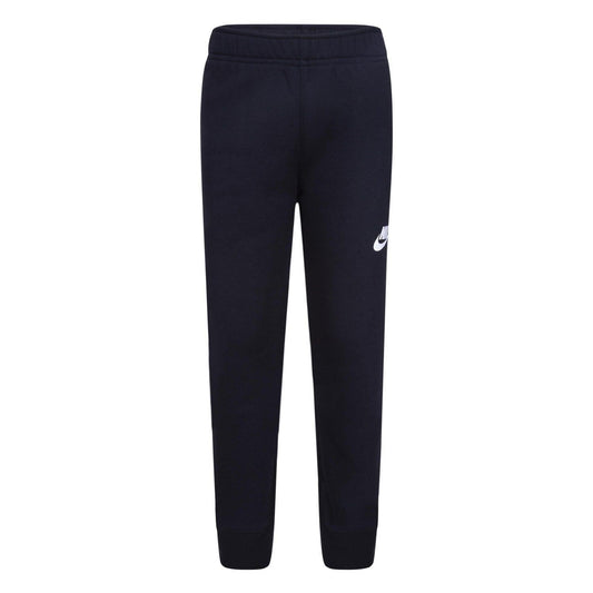 Black - Front - Nike Childrens-Kids Club Fleece Ribbed Cuff Jogging Bottoms