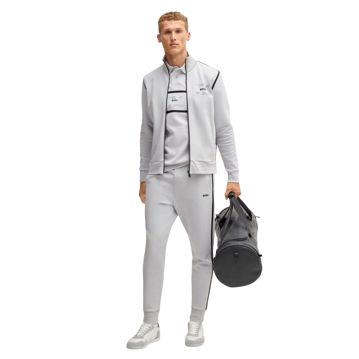 Grey - Pack Shot - Boss Mens Skaz Taped Jacket