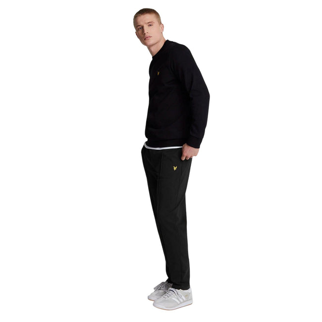 Black - Pack Shot - Lyle & Scott Mens Interlock Pintuck Sweatpants