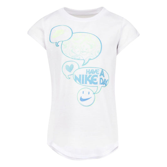 White - Front - Nike Girls Recycled Polyester T-Shirt