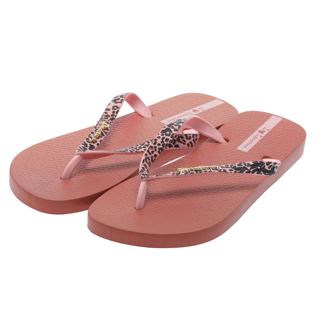 Blush - Pack Shot - Ipanema Womens-Ladies Duna Animal Print Flip Flops