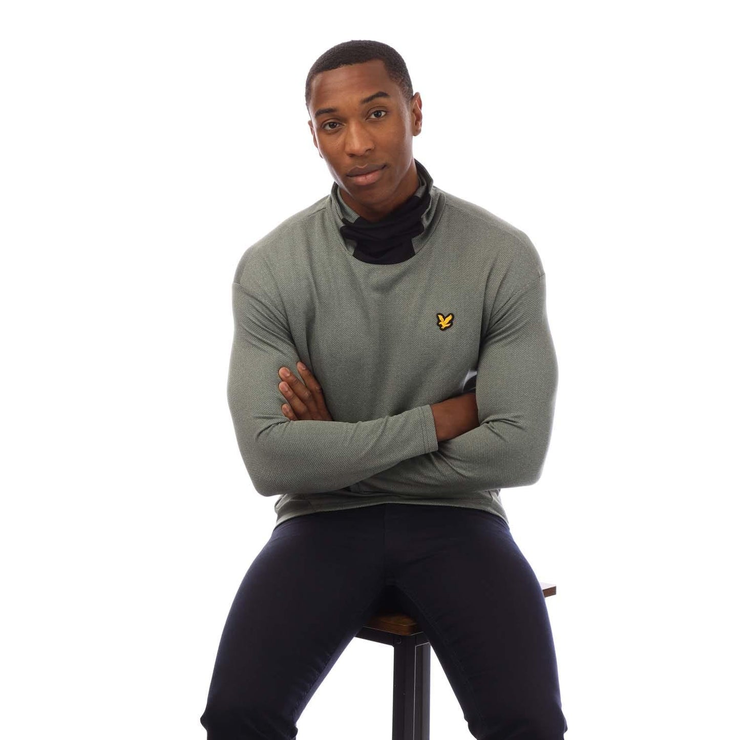 Green - Lifestyle - Lyle & Scott Mens Snood Collar Summer Sweatshirt