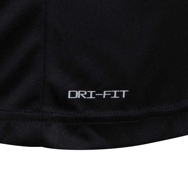 Black - Side - Nike Childrens-Kids Scribble Dri-FIT Logo Long-Sleeved T-Shirt