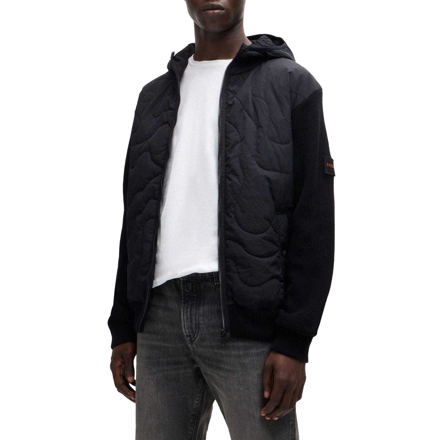 Black - Pack Shot - Boss Mens Kalbero Relaxed Fit Padded Jacket