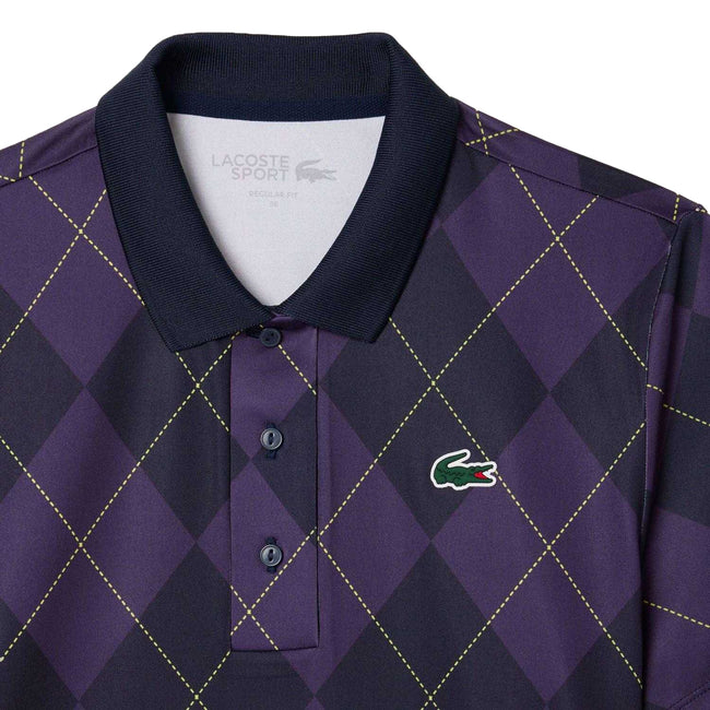 Purple - Side - Lacoste Womens-Ladies UV Protection Regular Golf Polo Shirt
