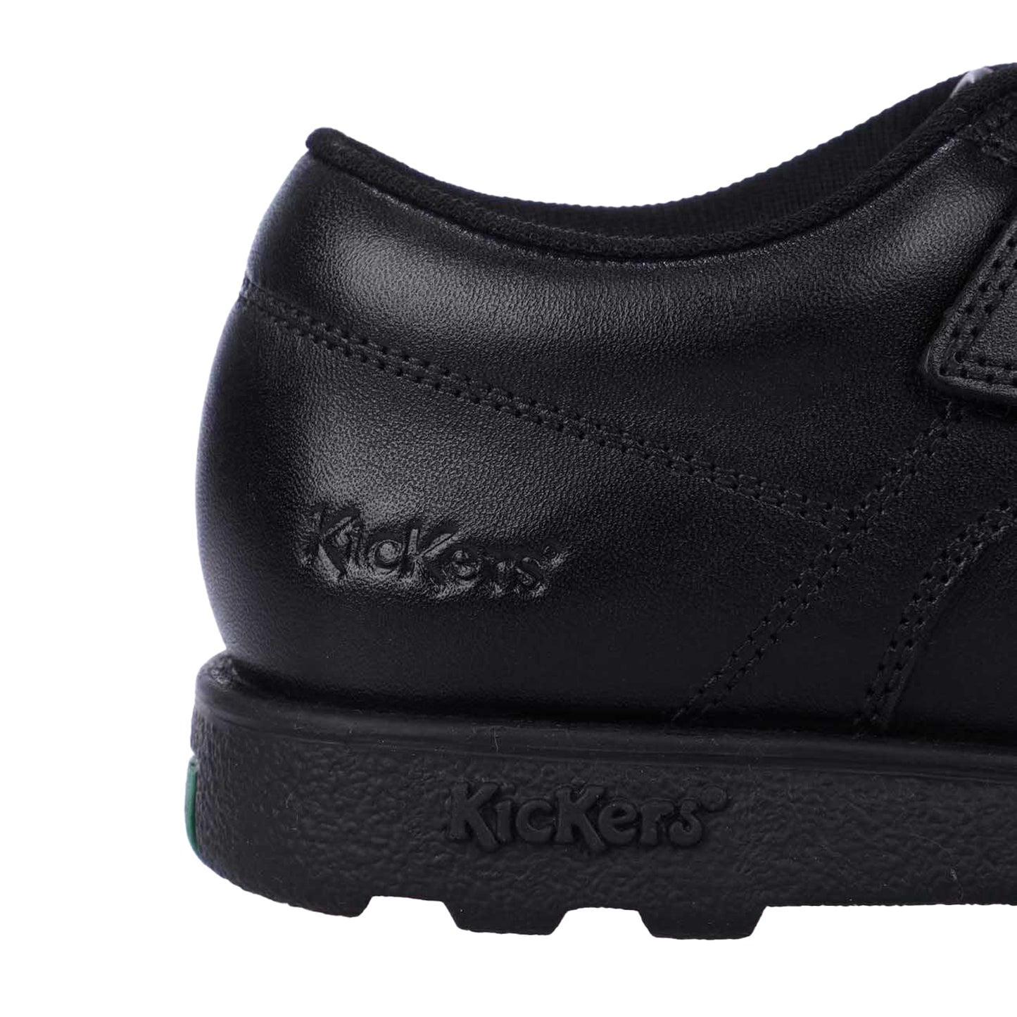 Black - Close up - Kickers Childrens-Kids Fragma Lo Leather Straps Shoes