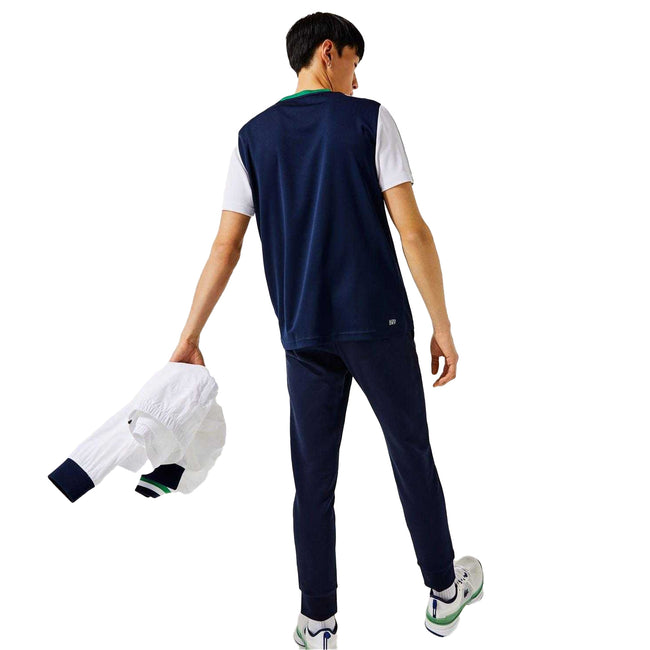 Navy - Back - Lacoste Mens Fleece Sports Tennis Jogging Bottoms