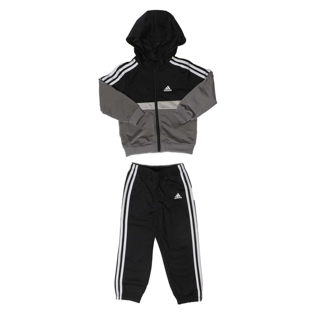 Black - Front - Adidas Childrens-Kids Badge Of Sport Full Zip Tracksuit