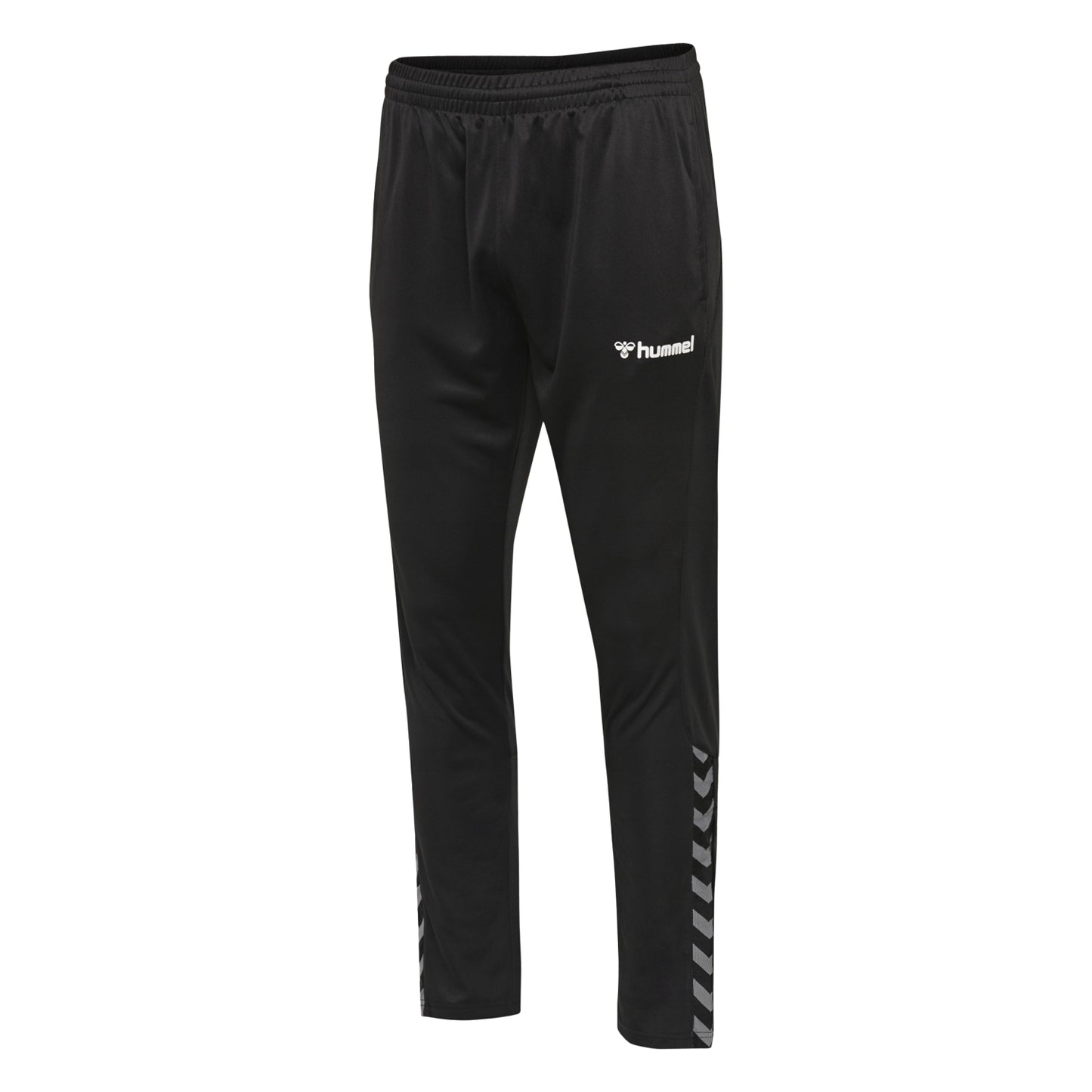 Black-White - Side - Hummel Mens Authentic Polyester Jogging Bottoms