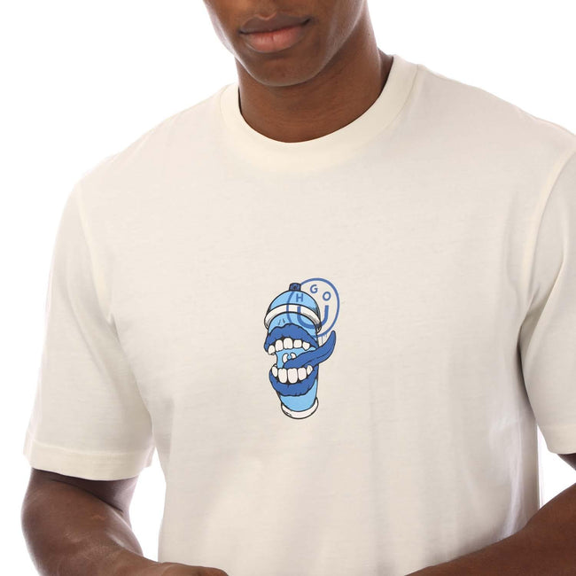 White - Side - Hugo Mens Nutongo Graphic Print T-Shirt