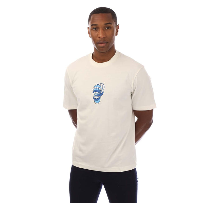White - Front - Hugo Mens Nutongo Graphic Print T-Shirt