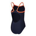 Navy-Red - Back - Speedo Girls Muscleback Thin Strap One Piece Swimsuit