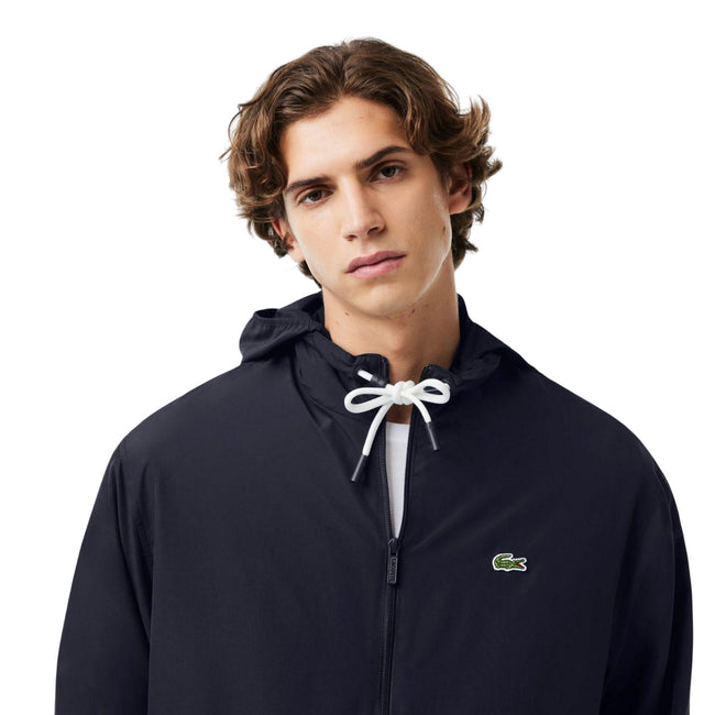Navy - Lifestyle - Lacoste Mens Detachable Hood Hoodie