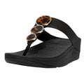 Black - Front - Fit Flop Womens-Ladies Halo Shimmer Toe Post Sandals