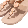 Beige - Side - Fit Flop Womens-Ladies Halo Shimmer Toe Post Sandals
