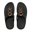 Black - Lifestyle - Fit Flop Womens-Ladies Halo Shimmer Toe Post Sandals
