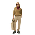 Brown - Pack Shot - Lacoste Womens-Ladies Carded Moss Stitch Relaxed Fit Jumper