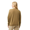Brown - Back - Lacoste Womens-Ladies Carded Moss Stitch Relaxed Fit Jumper