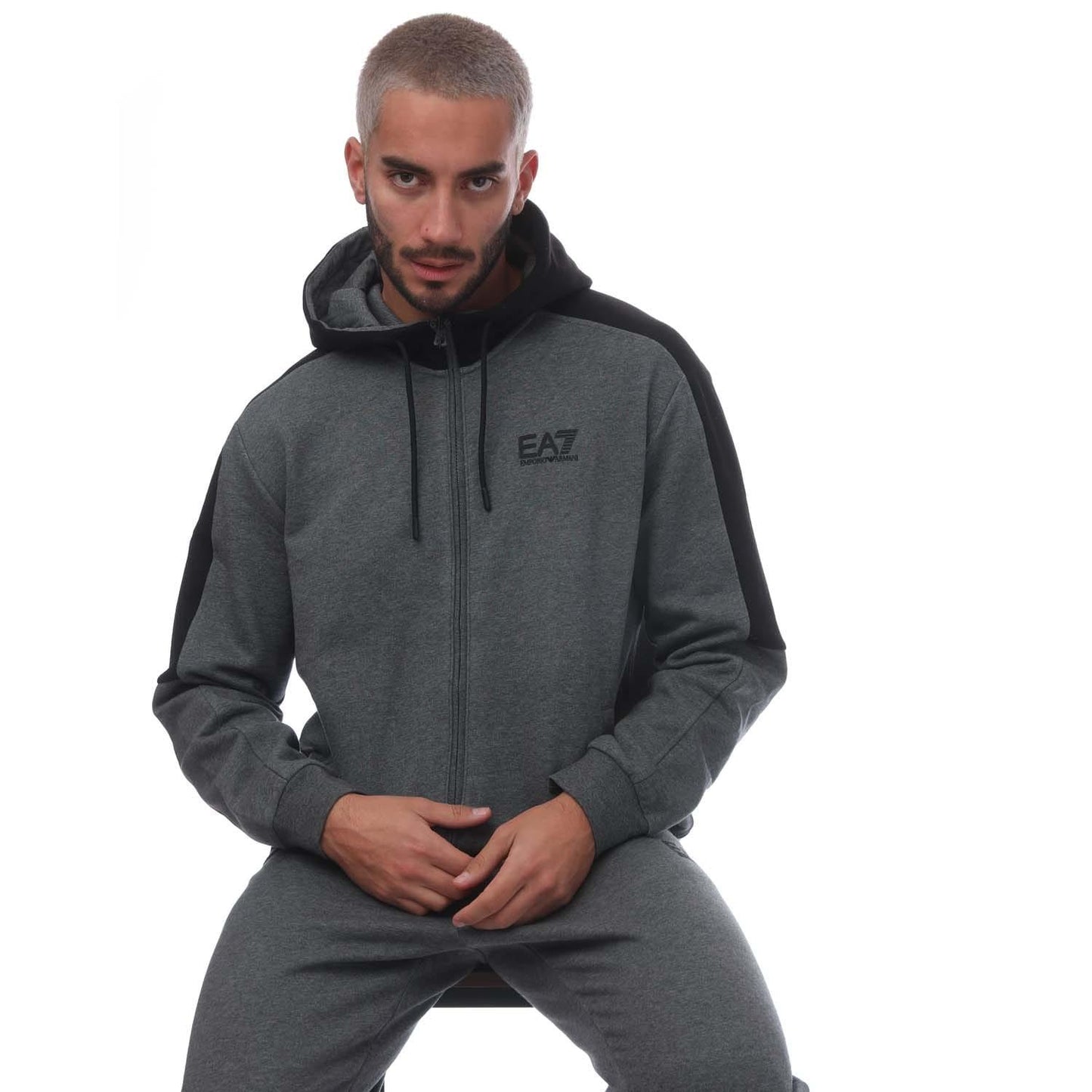 Grey - Lifestyle - Emporio Armani Mens EA7 Logo Tracksuit
