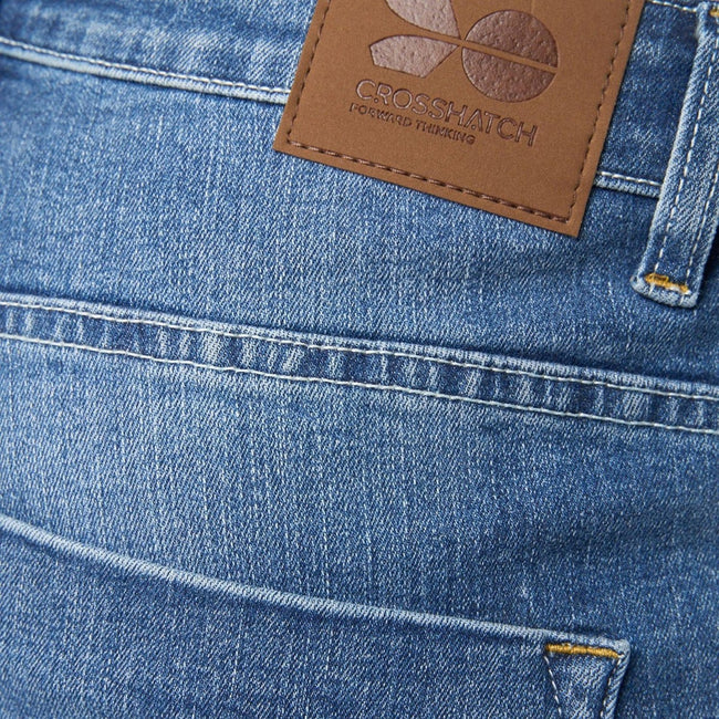 Blue - Lifestyle - Crosshatch Mens Riptrey Abraised Denim Scratch Shorts