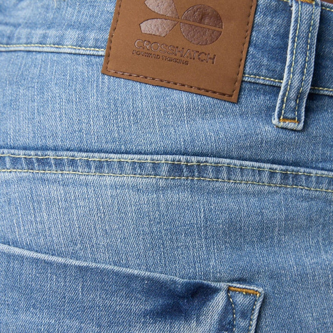 Light Blue - Lifestyle - Crosshatch Mens Riptrey Abraised Denim Scratch Shorts