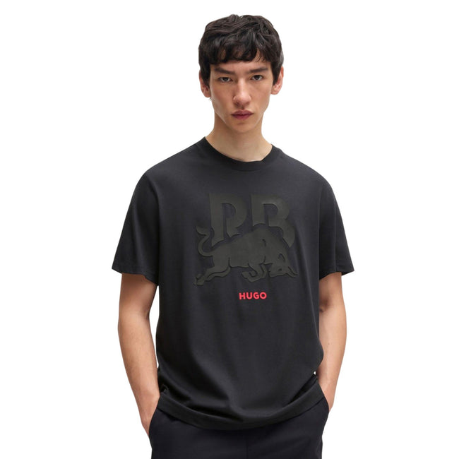 Black - Side - Hugo Mens Racing Bulls Logo T-Shirt