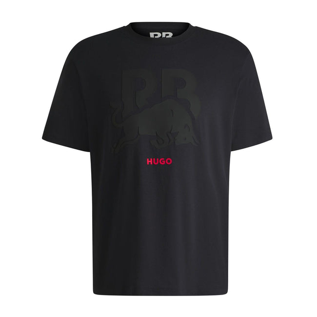 Black - Front - Hugo Mens Racing Bulls Logo T-Shirt