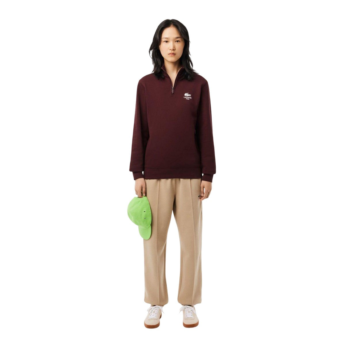 Maroon Red - Pack Shot - Lacoste Unisex Adult High-Neck Sweatshirt