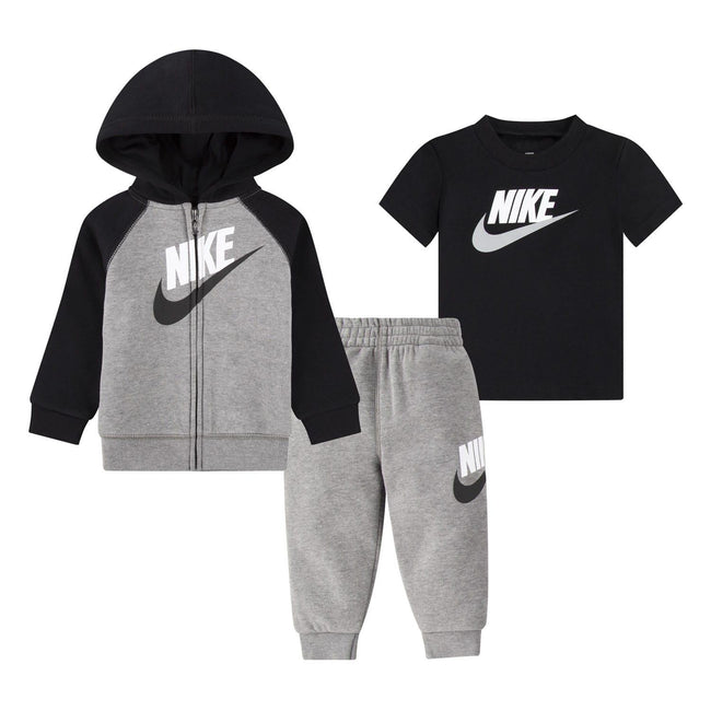 Grey - Front - Nike Baby Boys Swoosh Tracksuit Set