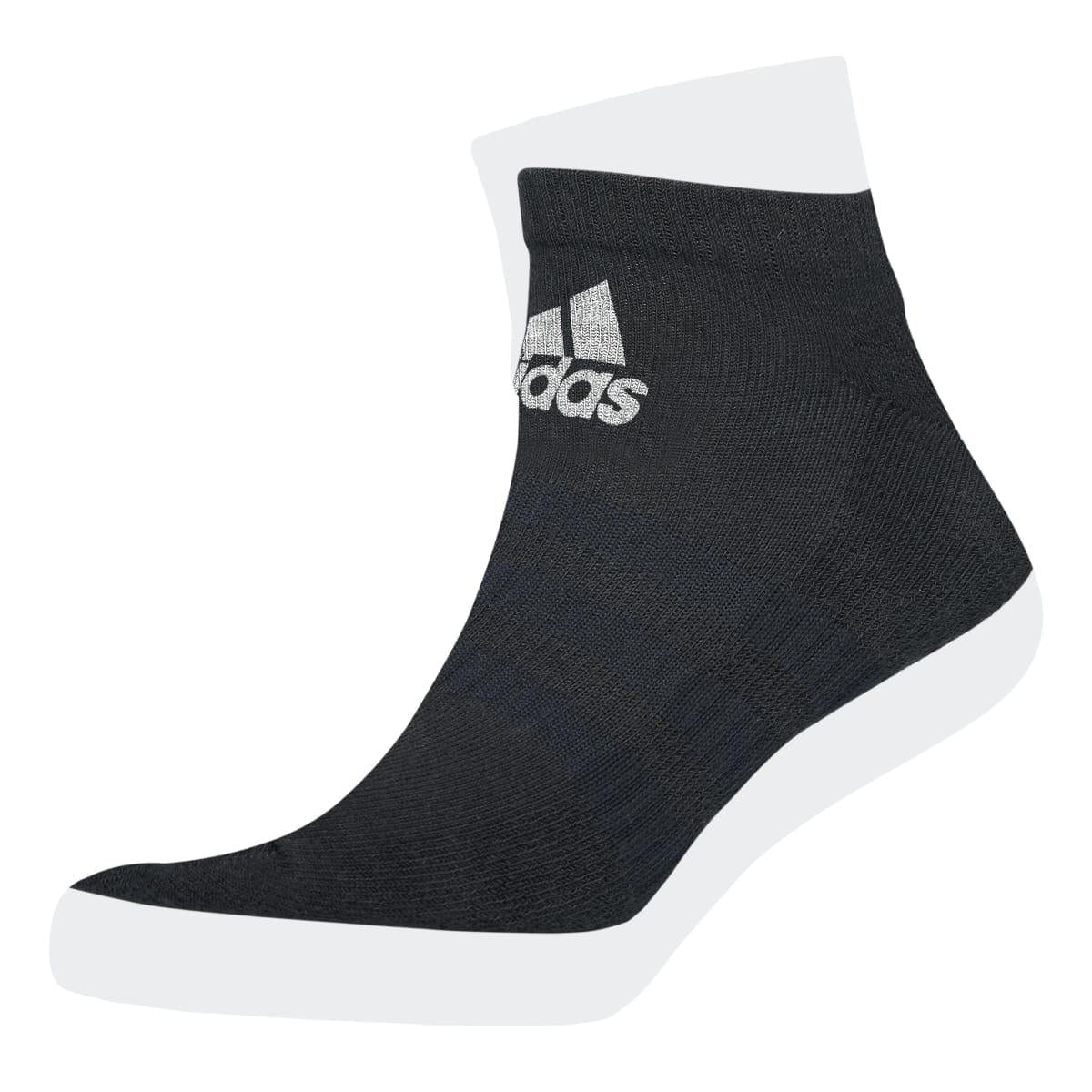 Black - Back - Adidas Unisex Adult Low Cut Cushioned Socks (Pack of 3)