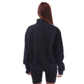 Navy-White - Back - Adidas Womens-Ladies Essentials 3 Stripes Quarter Zip Sweatshirt
