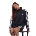 Navy-White - Lifestyle - Adidas Womens-Ladies Essentials 3 Stripes Quarter Zip Sweatshirt