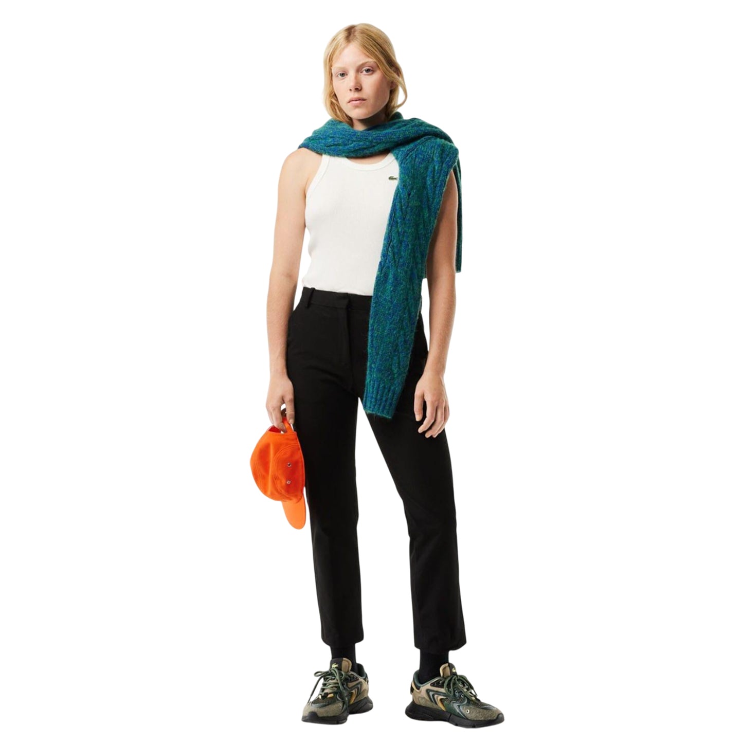 Black - Pack Shot - Lacoste Womens-Ladies Cotton Stretch Slim Chinos