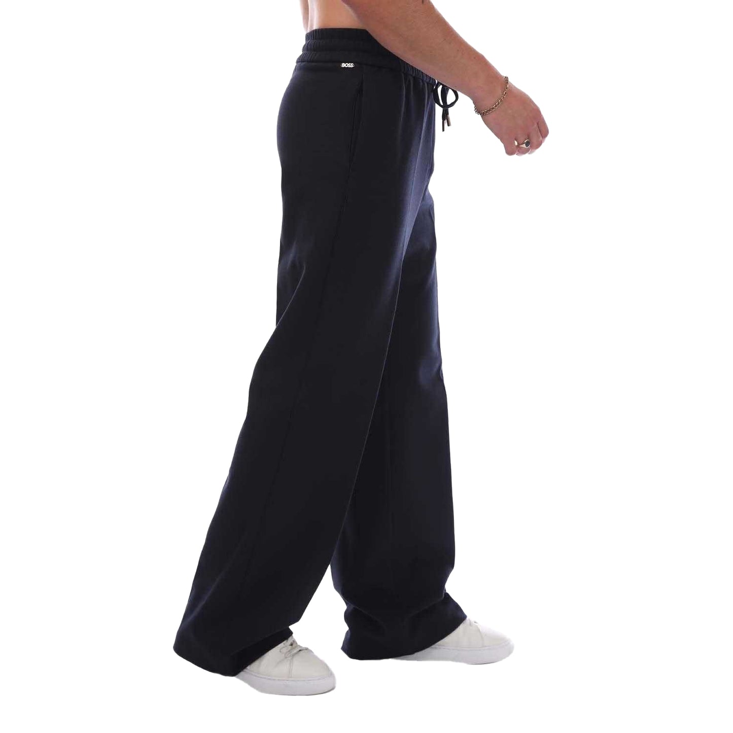 Dark Blue - Side - Hugo Boss Womens-Ladies Telora Tracksuit Bottoms