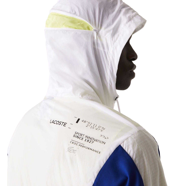 White - Lifestyle - Lacoste Mens Colour Block Wind Resistant Jacket