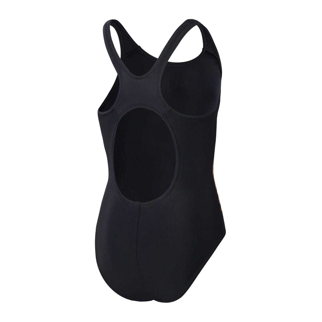 Black - Back - Speedo Girls Placement Muscleback One Piece Swimsuit