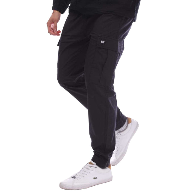 Black - Front - Weekend Offender Mens Ontario Pocket Jogging Bottoms