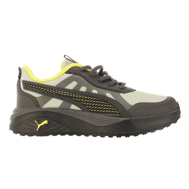Green-Yellow - Side - Puma Childrens-Kids Excursion Trainers