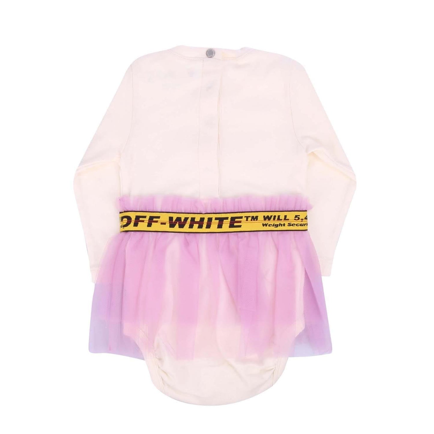Off White-Pink - Back - Off White Baby Girls Logo Tulle Bodysuit