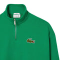 Green - Side - Lacoste Unisex Adult Accent Badge Zip Neck Loose Fit Sweatshirt